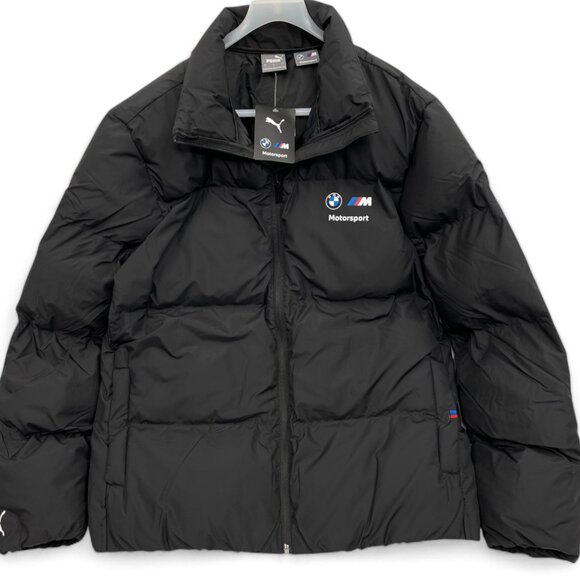BMW Puma M Sport Racing Black Winter Puffer Bomber Ski Jacket Men's XL NEW NWT - Picture 2 of 13